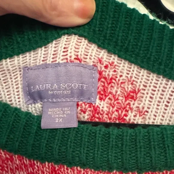 Festive Penguin Sweater - Red and Green Holiday Christmas - Picture 2 of 3